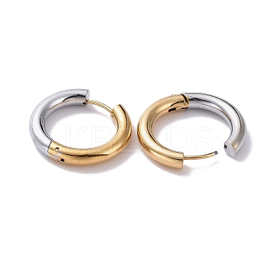 Two Tone 304 Stainless Steel Hinged Hoop Earrings for Women LS-EJEW-A073-01D-1