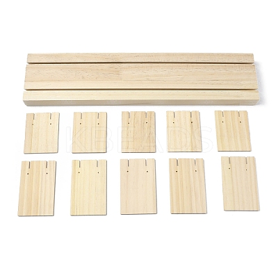 2-Slot Wooden Earring Display Card Stands LS-EDIS-R027-01B-02-1