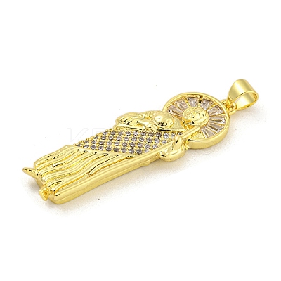 Priest Rack Plating Brass Micro Pave Cubic Zirconia Pendants KK-G513-89G-1