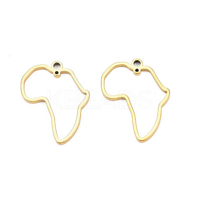 Ion Plating(IP) Africa Map 201 Stainless Steel Connector Charms LS-STAS-T063-168G-1