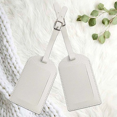 CutHollow 4Pcs PU Leather Luggage Tag OFST-CL0001-01B-04-1
