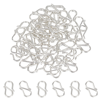 50Pcs 304 Stainless Steel S-Hook Clasps STAS-UN0047-13-1