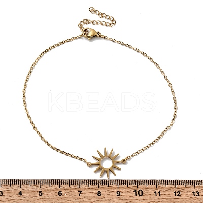 304 Stainless Steel Sun Link Bracelets BJEW-F521-02G-1