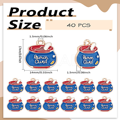 40Pcs Alloy Enamel Pendants ENAM-LP0001-94-1