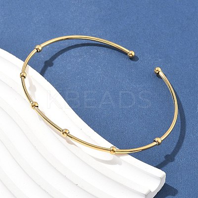 304 Stainless Steel Arm Cuff Bangles for Women AJEW-P127-03G-1