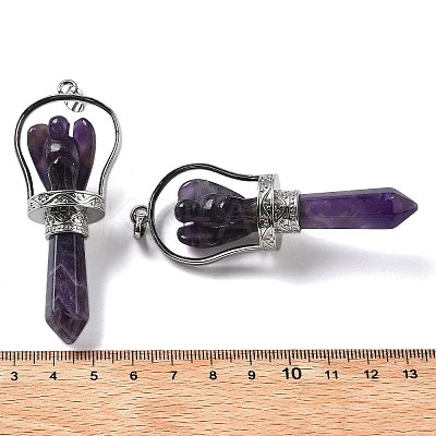 Natural Amethyst Pointed Big Pendants KK-H491-01P-04-1