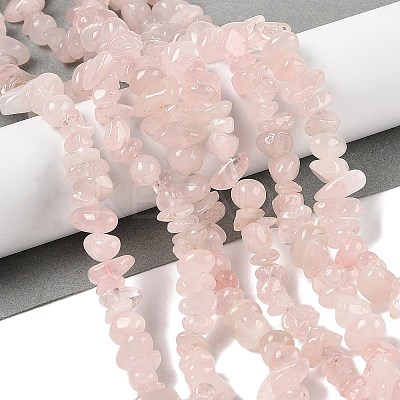 Natural Rose Quartz Chip Bead Strands G-M205-02A-1