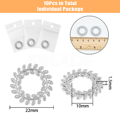 10Pcs 304 Stainless Steel Linking Rings STAS-DC0011-51-1
