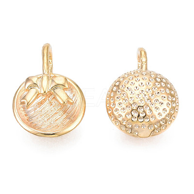 Brass Half Round Cuff Earrings with Bowknot for Women KK-N216-351-1