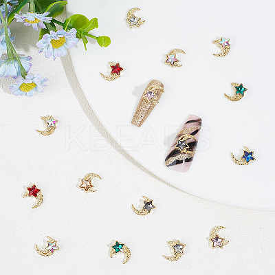 48Pcs 8 Colors Light Gold Tone Alloy Cabochons MRMJ-HY0002-47-1
