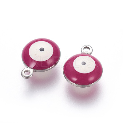 304 Stainless Steel Enamel Charms STAS-O123-A-07P-1