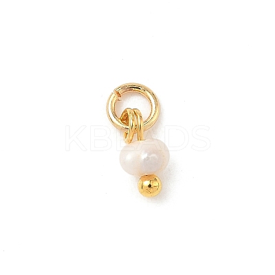 Natural Cultured Freshwater Pearl Rondelle Charms PALLOY-JF04393-02-1