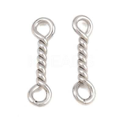 304 Stainless Steel Twisted Bar Connrctor Charms STAS-L300-002P-02-1
