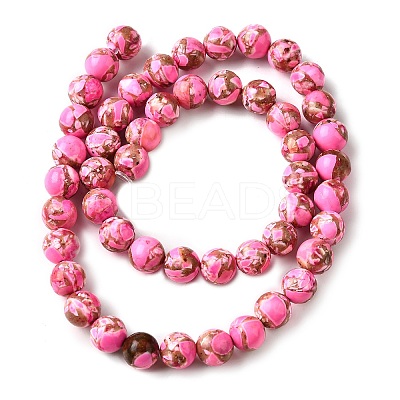 Dyed Natural Magnesite Beads Strands G-L617-D01-8mm-06-1