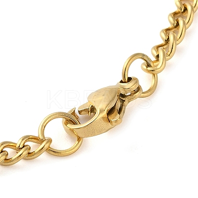304 Stainlessa Steel Curb Chain Pendant Necklaces NJEW-H034-05G-1