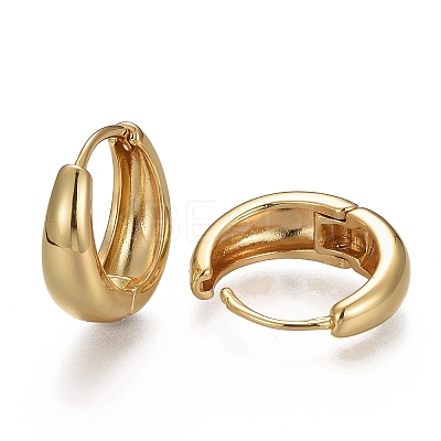 Brass Huggie Hoop Earrings LS-EJEW-F260-02G-1