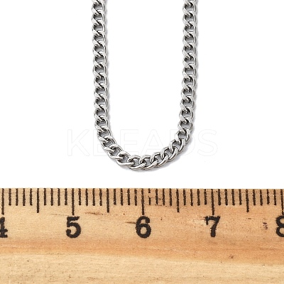 Non-Tarnish Unisex 304 Stainless Steel Curb Chain/Twisted Chain Necklaces STAS-D0002-34P-1