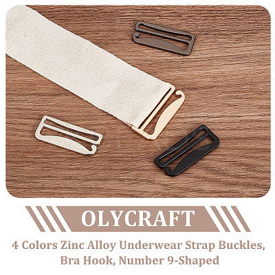 8Pcs 4 Colors Zinc Alloy Underwear Strap Buckles FIND-OC0003-08D-1