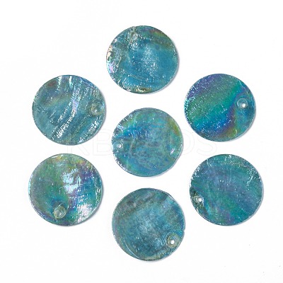 AB Color Plated Capiz Shell Pendants X-SSHEL-T008-01A-1