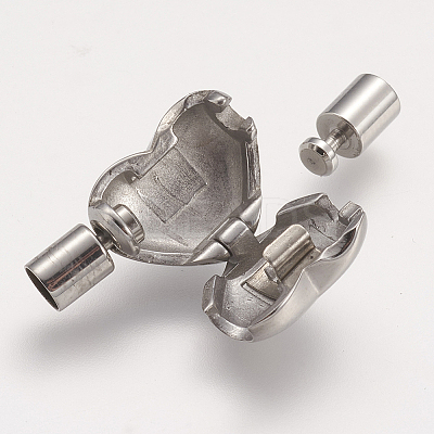 Tarnish Resistant 304 Stainless Steel European Clasps with Cord Ends STAS-F083-C-09P-1