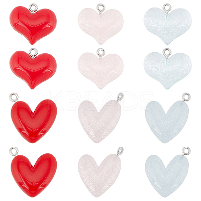 36Pcs 6 Styles Transparent & Opaque Resin Pendants RESI-SC0002-97-1