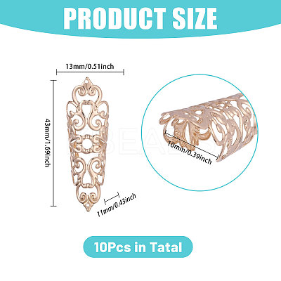 10Pcs Hollow Out Iron Fingers Nail Covers MRMJ-GL0001-20G-1