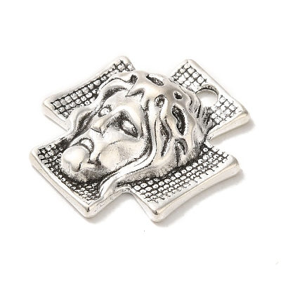 Tibetan Style Alloy Cross with Jesus Alloy Pendants for Easter Jewelry LF10674Y-1
