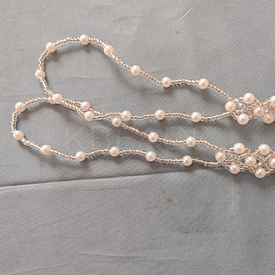 Rhombus Plastic Pearl with Glass Seed Beaded Stretch Toe Ring Anklets for Women FS-WGADC6C-01-1