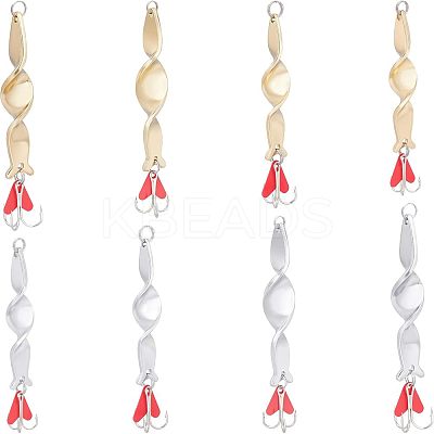 8Pcs 8 Style 201 Stainless Steel Fishing Crankbaits FIND-FH0003-68-1