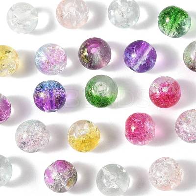 180Pcs 9 Colors Transparent Spray Painted Crackle Glass Beads GLAA-FS0002-44-1