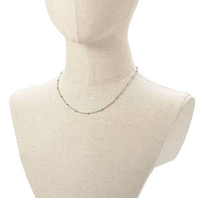 Tarnish Resistant 304 Stainless Steel Satellite Chains Necklace NJEW-JN03594-01-1