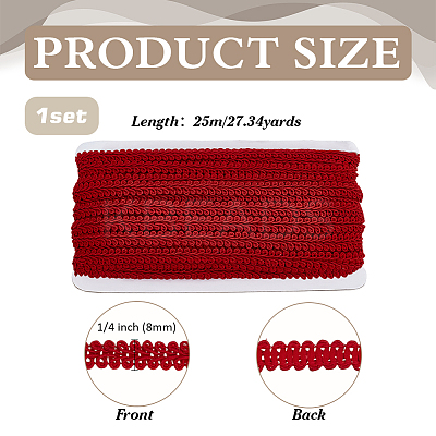 25M Polyester Braided Lace Trim OCOR-WH0082-300A-1