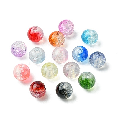 375Pcs 15 Colors Transparent Crackle Baking Paint Glass Beads Sets DGLA-FS0001-05-1