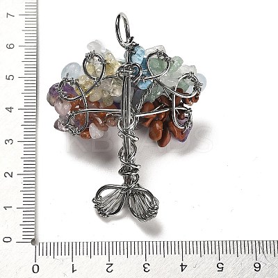 Natural Mixed Gemstone Chip Big Pendants G-F763-06P-1