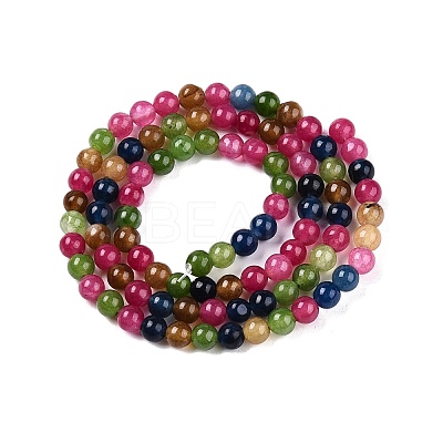 Dyed Natural White Jade Beads Strands G-T140-4mm-A15-1