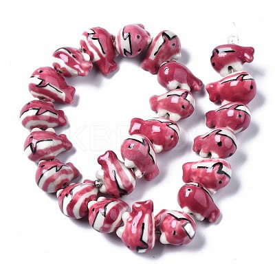 Handmade Porcelain Ceramic Beads Strands PORC-S502-019A-1