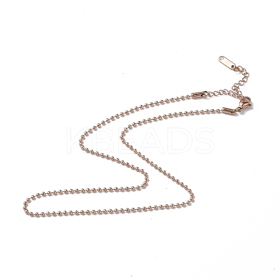 Ion Plating(IP) 304 Stainless Steel Ball Chain Necklace for Men Women NJEW-K245-017B-1