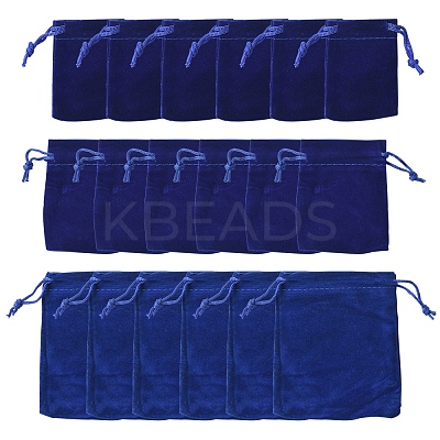 18Pcs 3 Styles Rectangle Velvet Drawstring Pouches TP-FS0001-04B-1