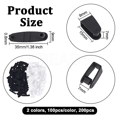 200Pcs 2 Colors Badge Strap Clip Key Chain Connector Plastic Keychain Clip for Card Holder FIND-OC0002-90-1