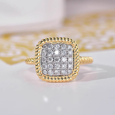 Brass Micro Pave Cubic Zirconia Finger Rings for Women FS-WG378B2-02-1