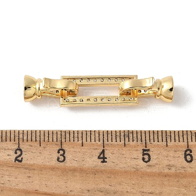 Brass Pave Clear Cubic Zirconia Fold Over Clasps KK-M320-14G-1