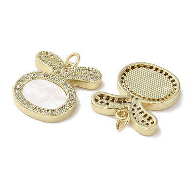 Brass Micro Pave Cubic Zirconia Pendants KK-G485-30D-G-1