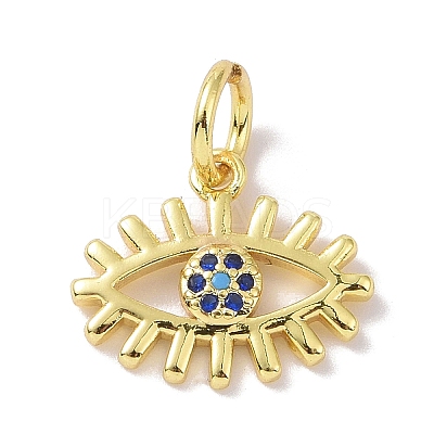 Real 18K Gold Plated Brass Micro Pave Cubic Zirconia Pendants KK-L209-039G-04-1