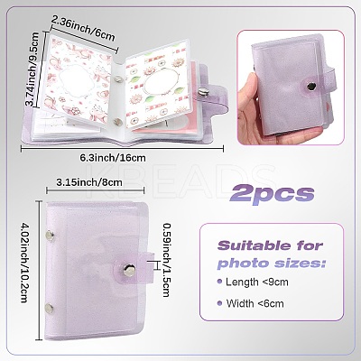 2Pcs PVC Mini Photocard Holder Book AJEW-SP0002-20A-04-1