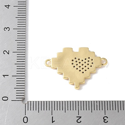 Brass Micro Pave Cubic Zirconia Heart Connector Charms KK-A252-28G-01-1