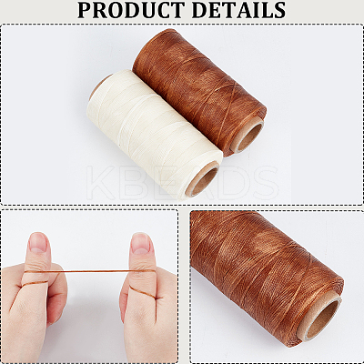 2 Rolls 2 Colors Flat Waxed Cotton Cord OCOR-CL0001-13-1