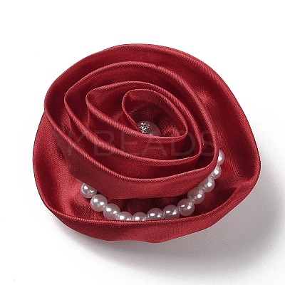 Flower Cloth with Plastic Pearl Brooch Pin LS-JEWB-K013-01P-02-1