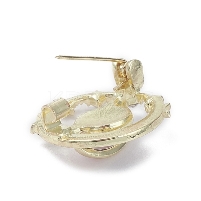 Rhinestone Planet with Star Brooch Pin LS-JEWB-M027-01LG-02-1