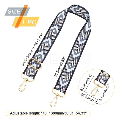 Arrows & Word Pattern Adjustable Nylon Bag Strap FIND-WH0092-23-1