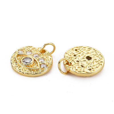Brass Micro Pave Cubic Zirconia Charms KK-Q252-083-NF-1